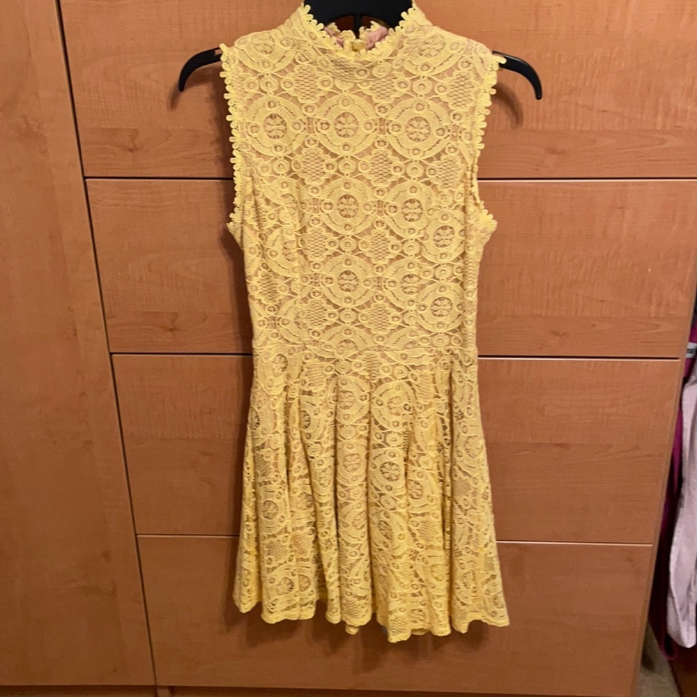 Yellow lace dress
